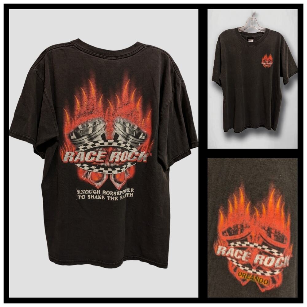 Vintage Race Rock T-shirt Enough Power to Shake the Earth. Men's Large